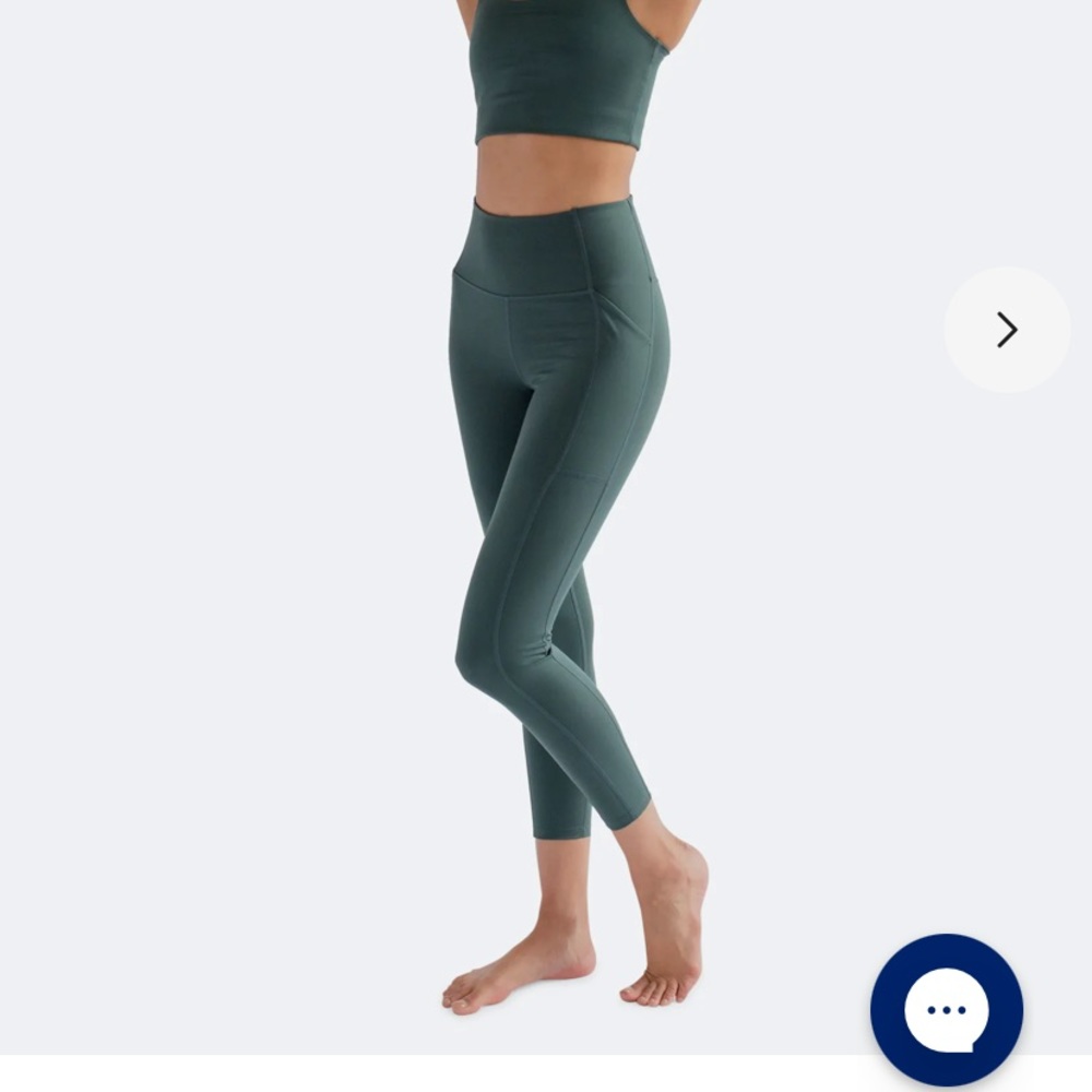 Girlfriend Collective High Rise Pocket Legging - 28.5" Inseam - Green- XS